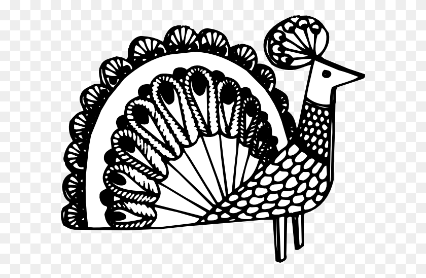 600x488 Peacock Clipart Black And White Nice Clip Art - Peacock Clipart Black And White