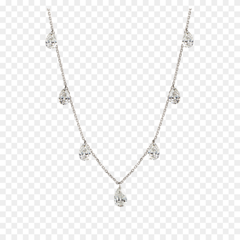 2240x2240 Pear Cut Diamond Suspense Necklace - Diamond Chain PNG