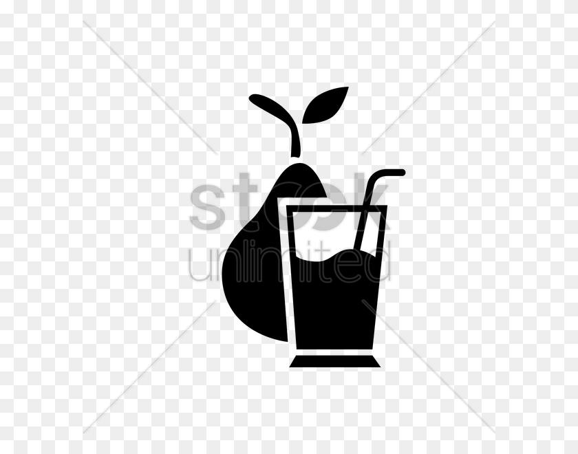 600x600 Pear Juice Vector Image - Pear Clipart Black And White