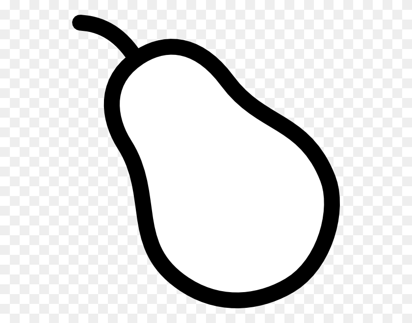 546x599 Pear Outline Clip Art - Pear Clipart Black And White