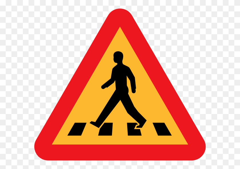 600x533 Pedestrian Crossing Sign Clip Art - Crosswalk Clipart