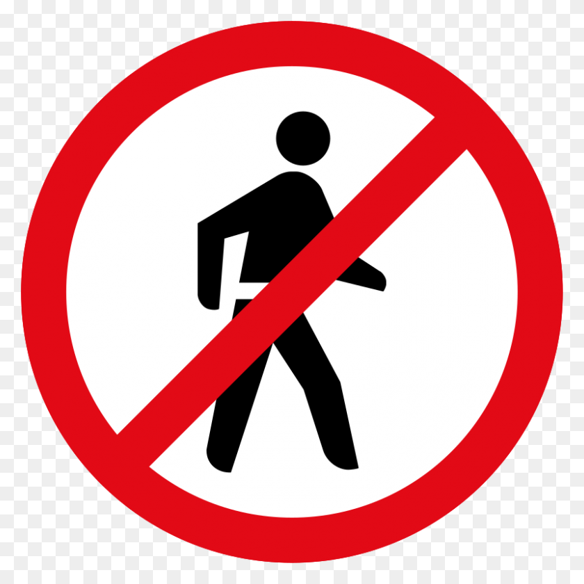 800x800 Pedestrian Prohibited Sign Signs R Us - Prohibited Sign PNG