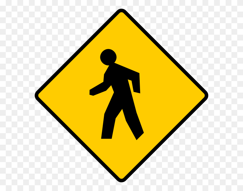 600x600 Pedestrian Sign Clip Art - Pedestrian Clipart