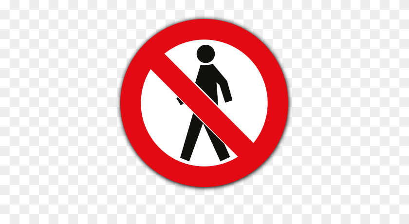 400x400 Пешеходам Запрещен Знак Безопасности, Этикетки С Копьем, Альбертон - Запрещенный Знак Png