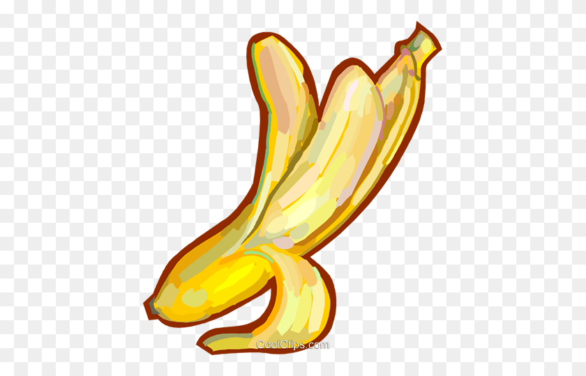 429x480 Peeled Banana Royalty Free Vector Clip Art Illustration - Peeled Banana Clipart