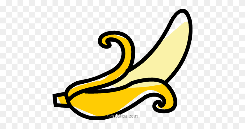480x381 Peeled Banana Royalty Free Vector Clip Art Illustration - Peeled Banana Clipart