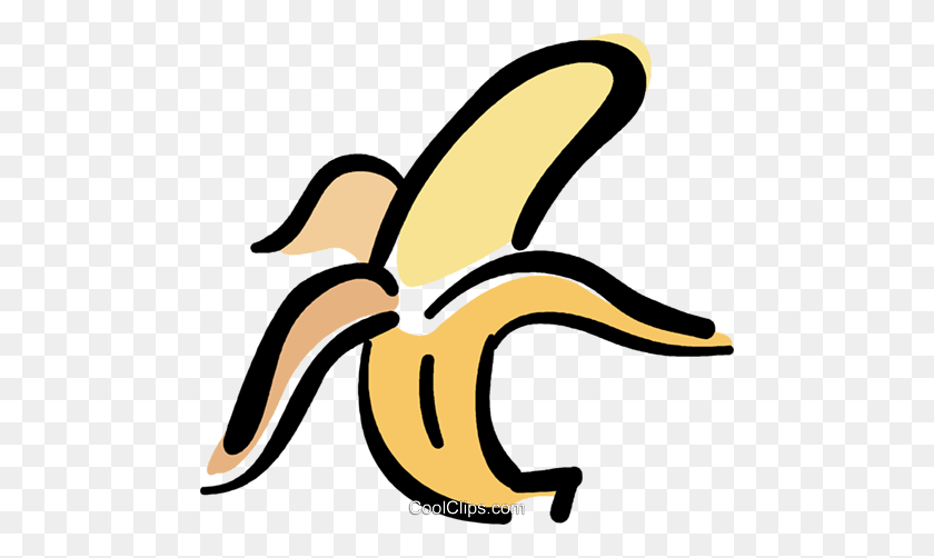 Peeled Banana Royalty Free Vector Clip Art Illustration - Peeled Banana Clipart