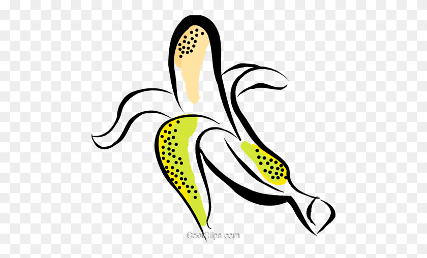 480x448 Очищенные Бананы Роялти Бесплатно Векторные Иллюстрации - Банановая Кожура Клипарт