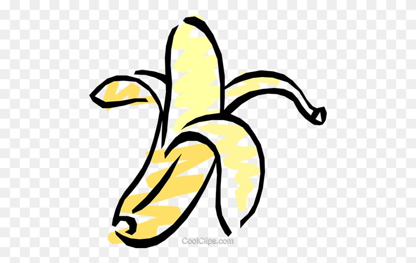 480x472 Plátanos Pelados Libre De Regalías Imágenes Prediseñadas De Vector Ilustración - Plátano Pelado De Imágenes Prediseñadas