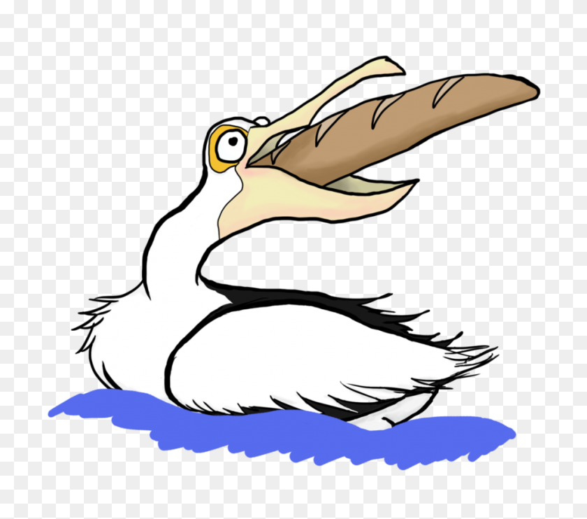 956x836 Pelican Choking On A Baguette - Pelican Clip Art