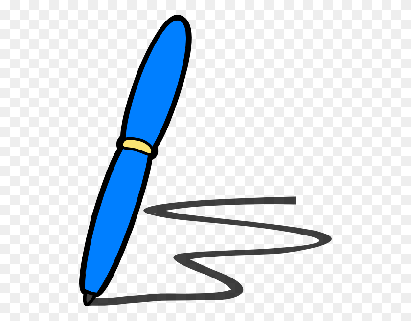 516x597 Pen Blue - Pen Клипарт Прозрачный