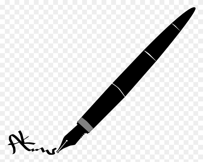 2400x1883 Pen Clip Art Clipart Images - Writing Clipart Black And White