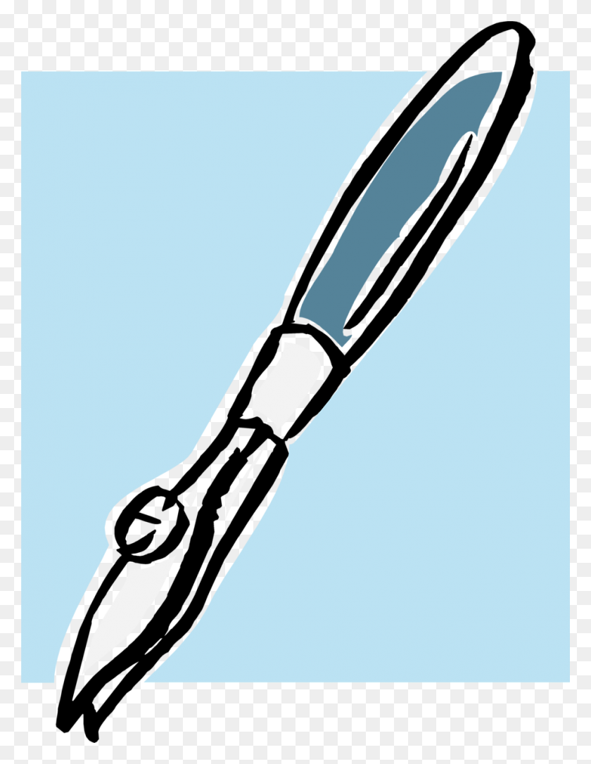958x1261 Pen Free Stock Photo Illustration Of A Blue Fountain Pen - Fountain Pen Clipart