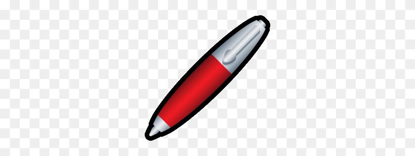 256x256 Pen Red Icon Soft Scraps Iconset Hopstarter - Red Pen PNG