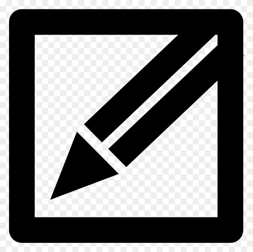 980x978 Lápiz En Un Cuadrado Editar O Escribir Símbolo De Botón De Interfaz Png - Icono De Lápiz Png