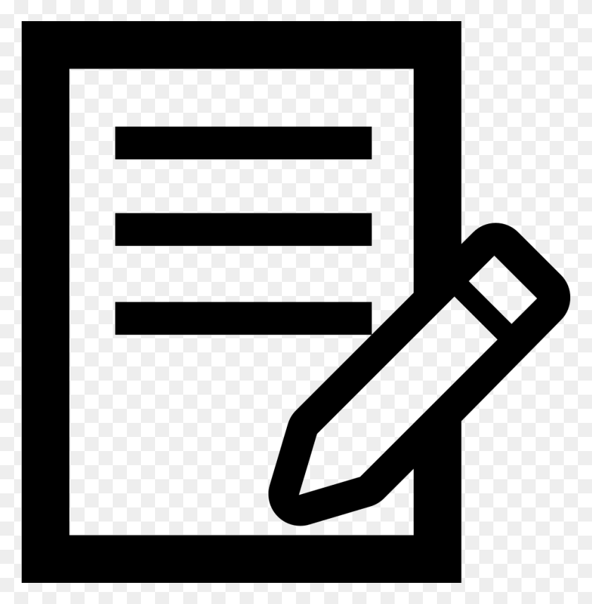958x980 Pencil Writing On A Paper Png Icon Free Download - Pencil Icon PNG