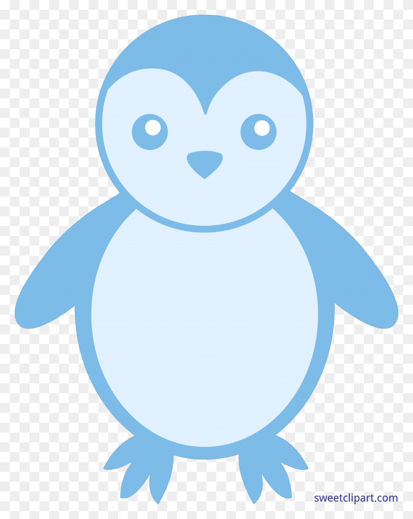 5123x6542 Pingüino Bebé Azul Clipart - Bandaids Clipart