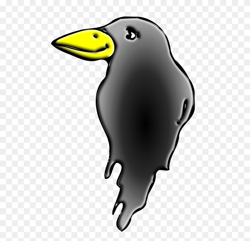 529x750 Penguin Bird Common Raven Western Jackdaw Cartoon - Raven Clipart
