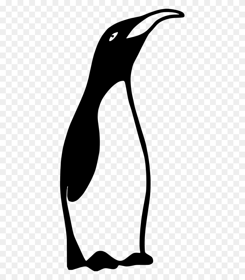 427x900 Penguin Black And White Free Penguin Clip Art - People Black And White Clipart