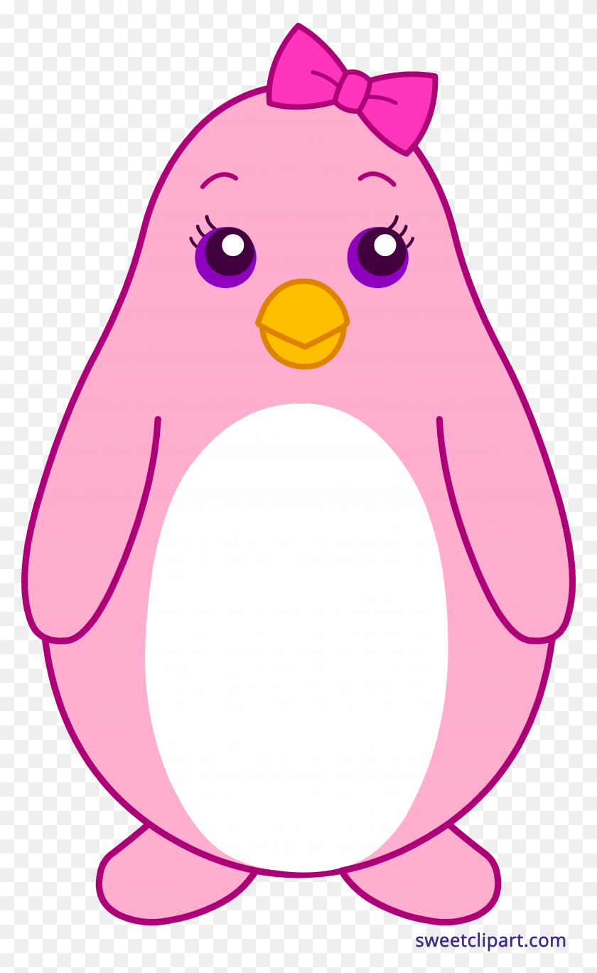 4583x7687 Пингвин Лук Розовый Клипарт - Фиолетовый Лук Клипарт