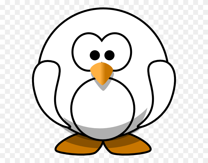 582x600 Пингвин Черно-Белый Клипарт - Печать Черно-Белый Клипарт