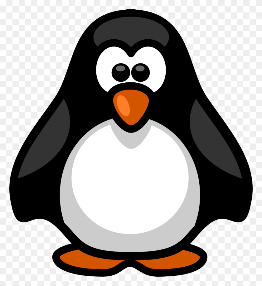 999x1098 Pingüino Clipart Blanco Y Negro - Clipart De Condensación