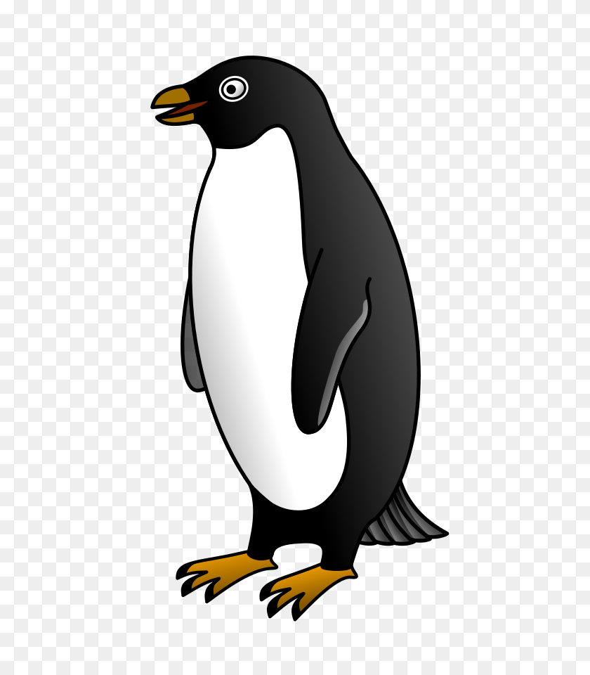 636x900 Пингвин, Черно-Белый Клипарт - Бег Трусцой