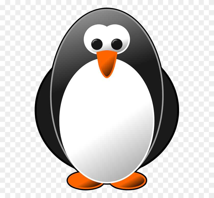 567x720 Penguin Clipart Black And White Vector Penguin Clipart - Skype Clipart