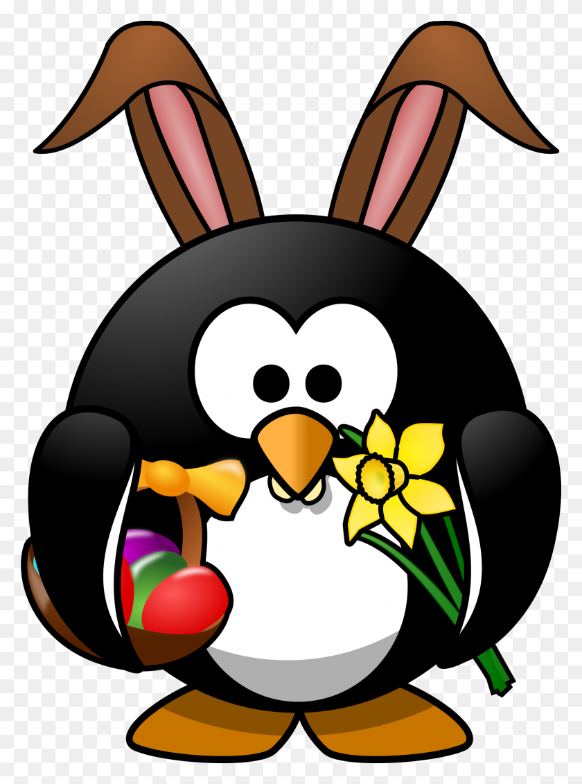 1747x2400 Penguin Clipart Easter - Tough Clipart