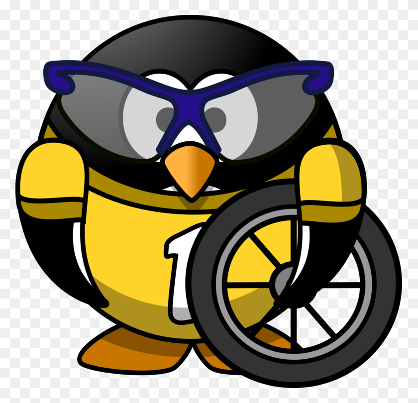 777x750 Penguin Cycling Bicycle Wheels Bicycle Racing - Racing Tire Clipart