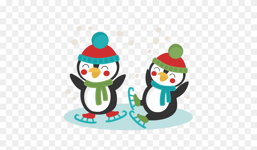 432x432 Penguin Ice Skating Clipart - Ice Skating Clipart