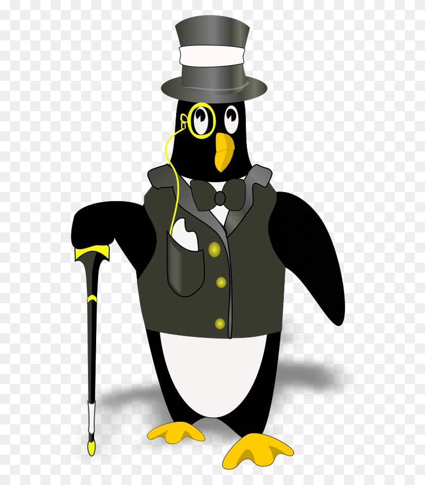 604x900 Penguin In Tux - Clipart Legal Gratuito