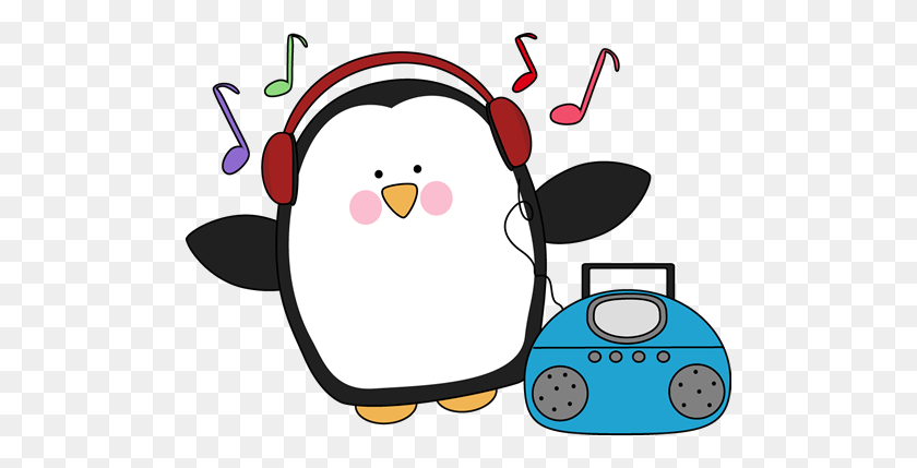 500x369 Penguin Listening To Music Clip Art Jlmdvzt Image Clip Art - Listening Clipart