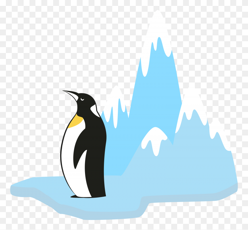 6000x5551 Pingüino En El Glaciar Png