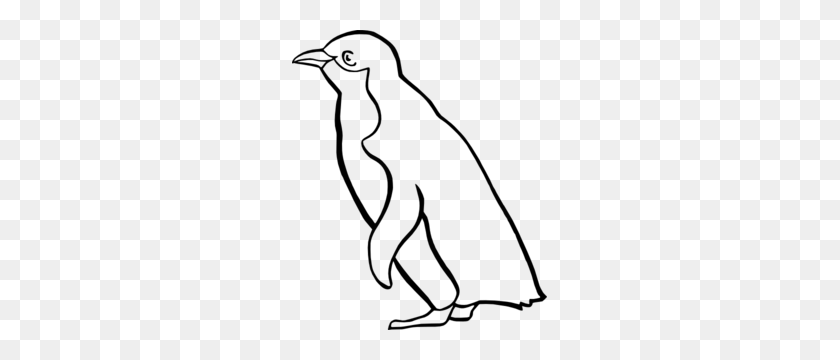 255x300 Пингвин Наброски Картинки - Король Клипарт Черный И Белый