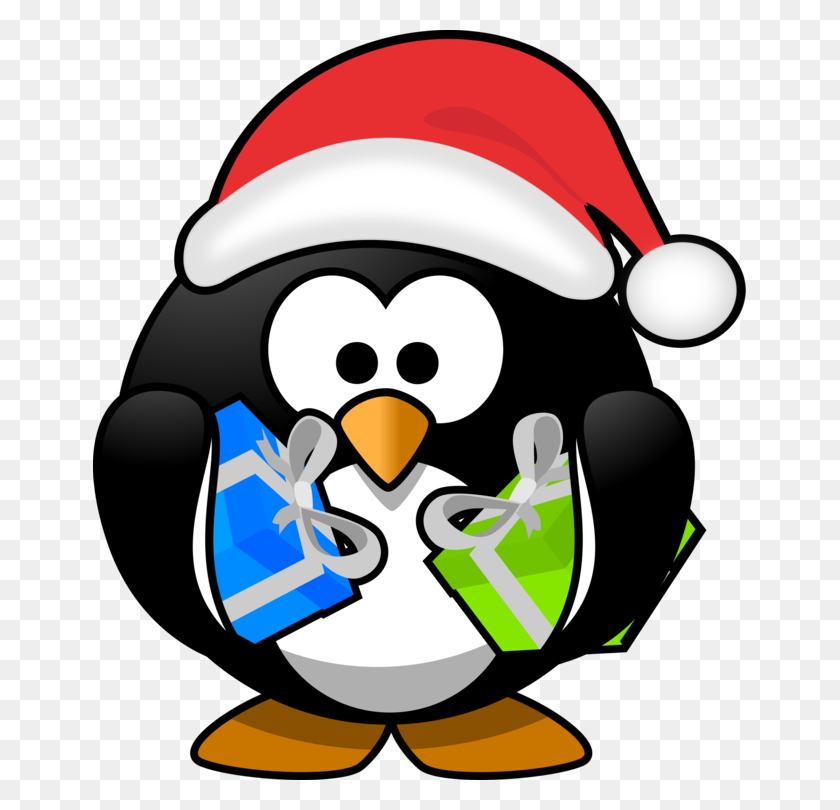 653x750 Пингвин Санта-Клаус Рождественский Костюм Санта-Клауса Рисунок - Санта Борода Клипарт