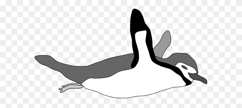 600x315 Penguin Swim Png Clip Arts For Web - Penguin Black And White Clipart
