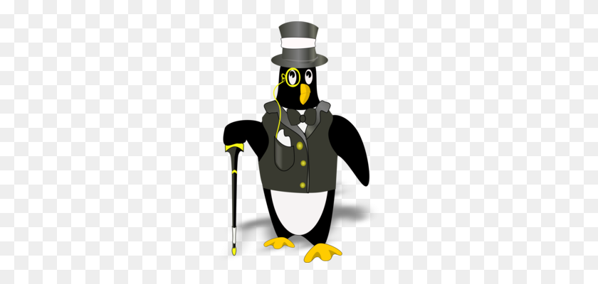 229x340 Пингвин Смокинг Рисунок Черно-Белый - Смокинг Кошка Клипарт