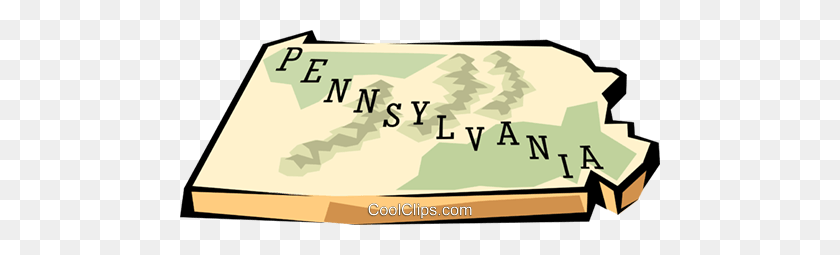 480x195 Pennsylvania State Map Royalty Free Vector Clip Art Illustration - Pennsylvania Clipart