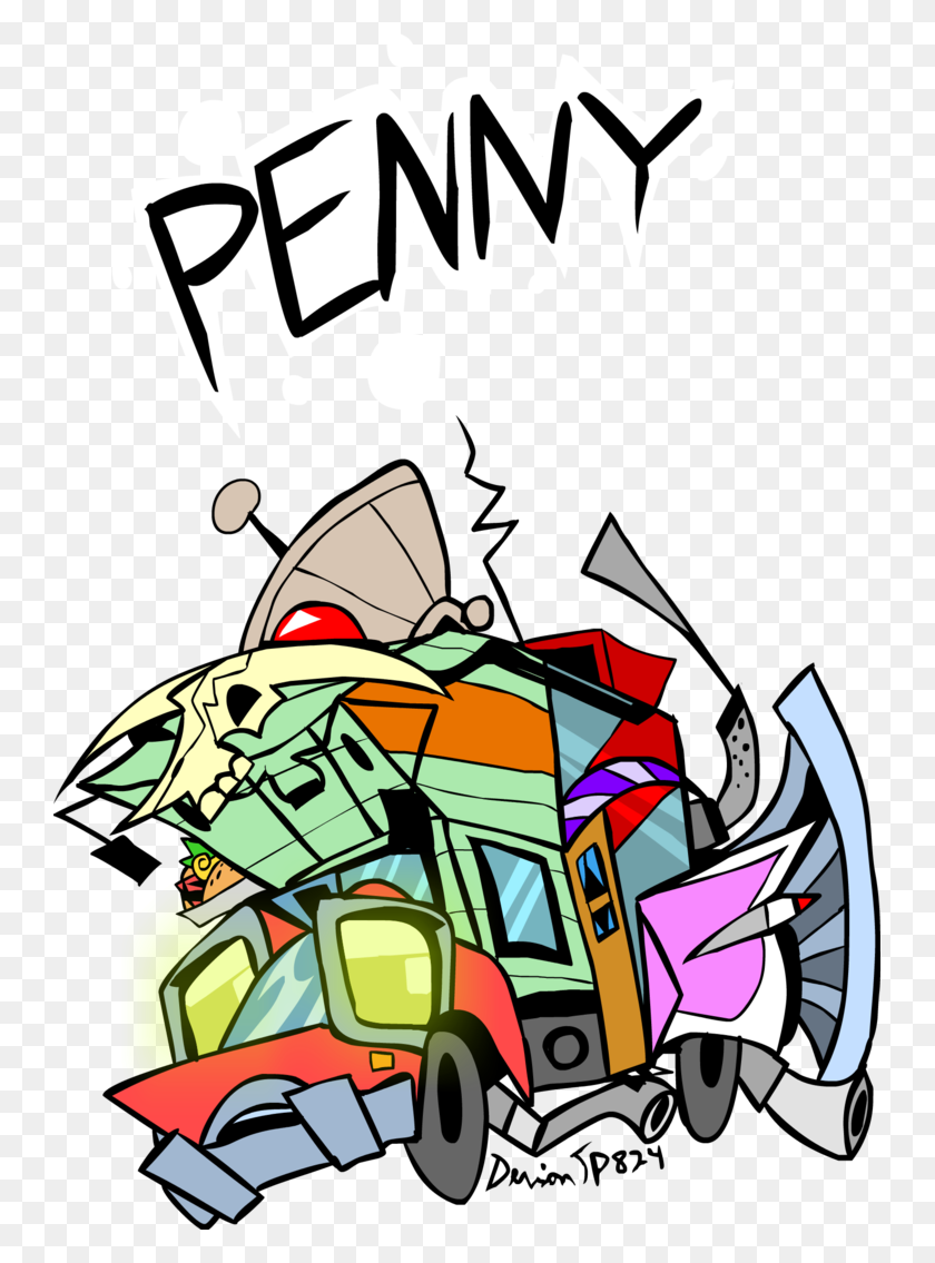 743x1075 Penny The Time Machine - Penny Png