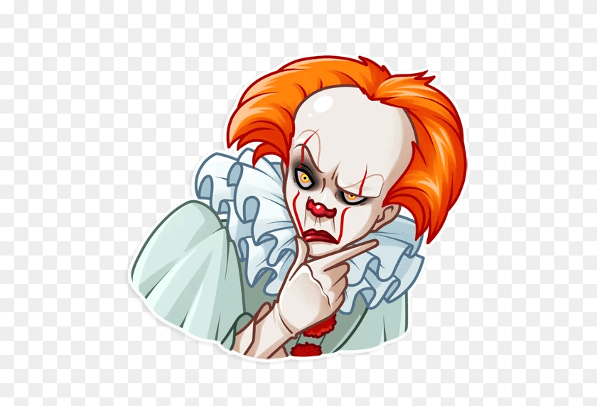 512x512 Pennywise Sticker Pack For Telegram - Pennywise PNG