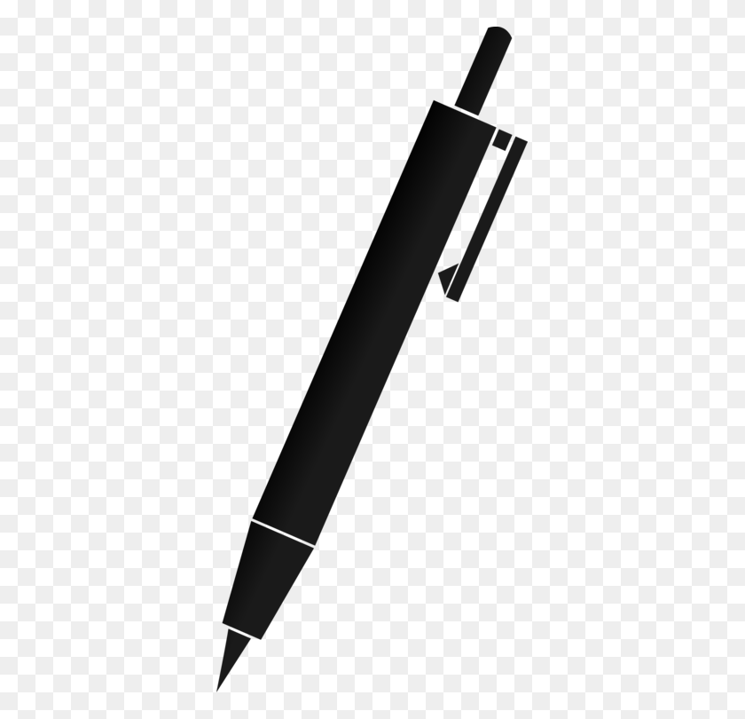 351x750 Ручки Бумага Перьевая Ручка Шариковая Ручка Пеналы Бесплатно - Линейка Клипарт Черный И Белый