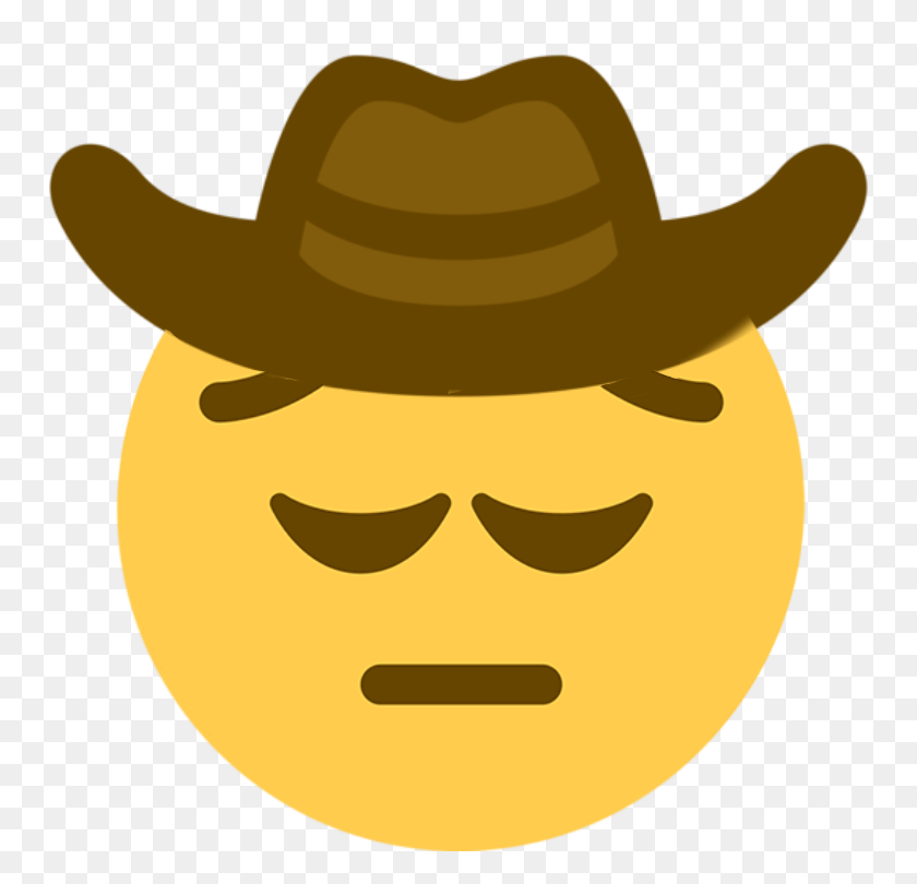750x750 Pensive Cowboy - Discord Emoji PNG