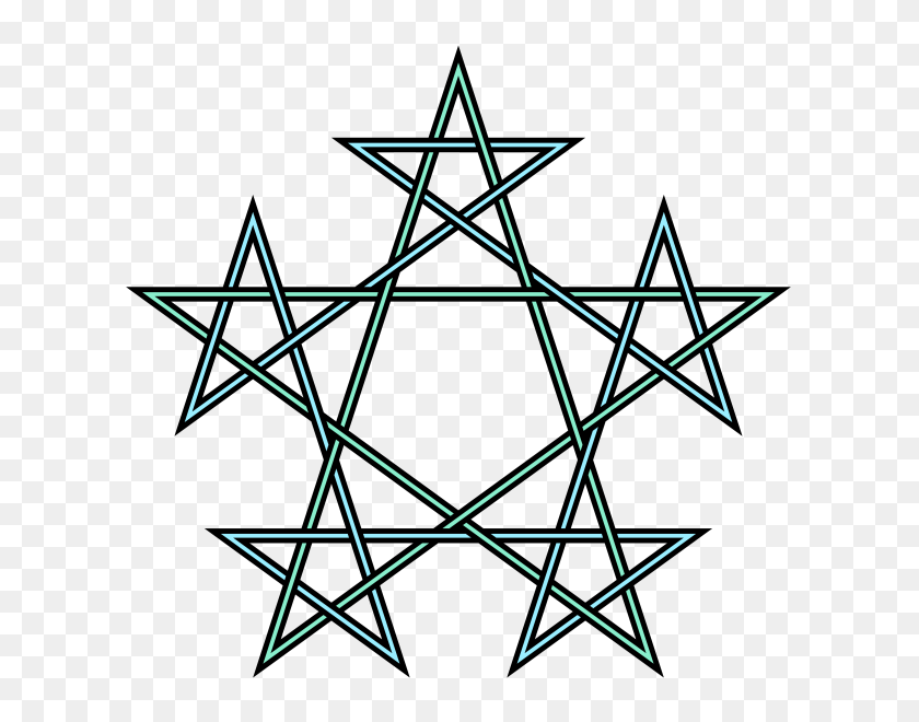 634x600 Pentagrams Interlaced Pattern - PNG Interlace