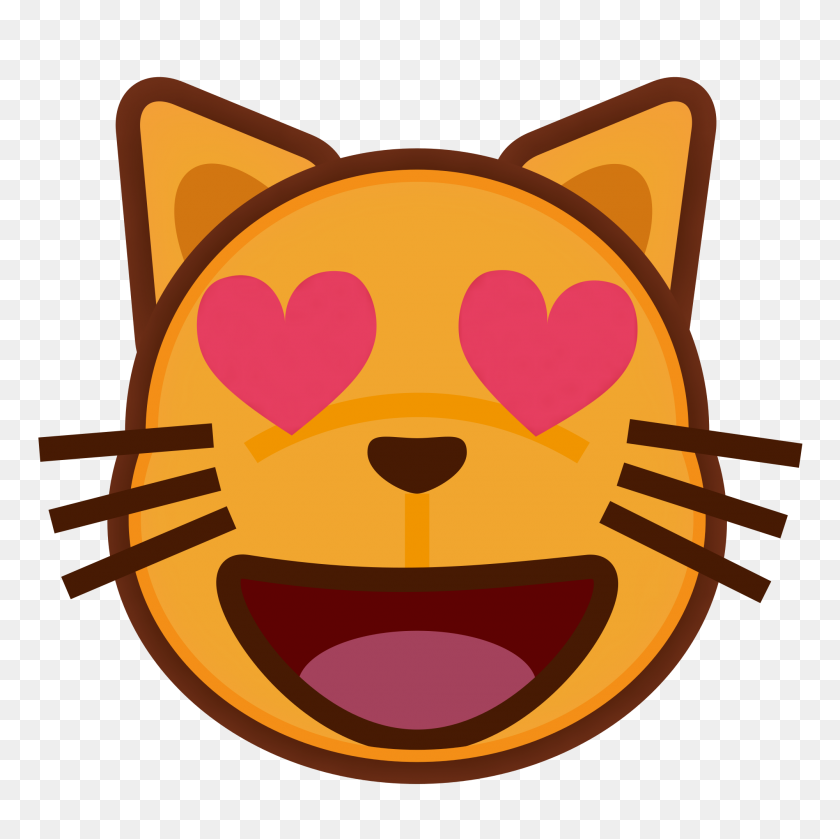2000x2000 Peo Smiling Cat Face With Heart Shaped Eyes - Cat Eye PNG