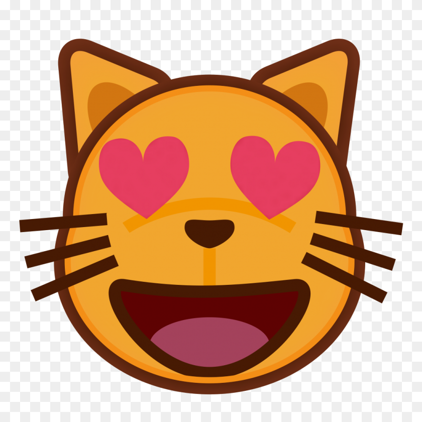1024x1024 Peo Cara De Gato Sonriente Con Ojos En Forma De Corazón - Cara De Gato Png