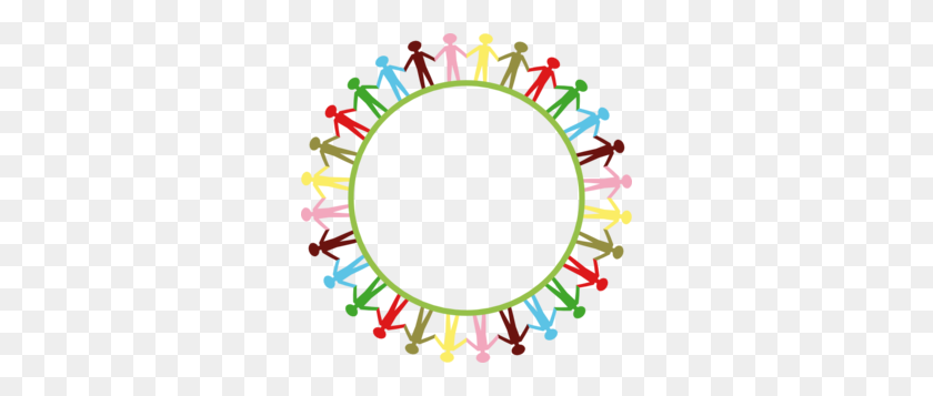 298x297 People Around Circle Holding Hands Clip Art - People Around The World Clipart