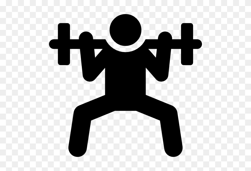 512x512 People Fitness Black Icon - Gym Clipart