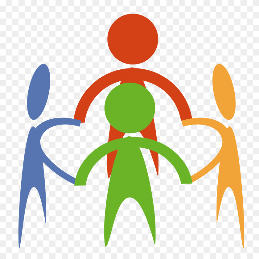 2400x2400 People Holding Hand Group With Items - Belonging Clipart