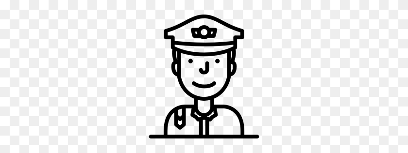 256x256 People, Police, Rescue, Profession, Cop, Officer Icon - Policeman Clipart Black And White